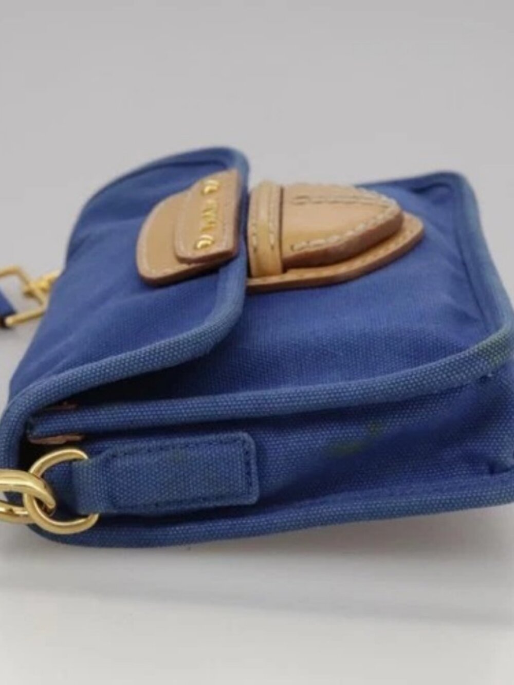 PRADA Shoulder Bag Canvas Blue Auth 111326 - Picture 3 of 16